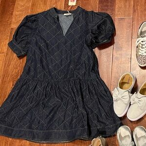 Entro Dark Denim Short Sleeve Dress
